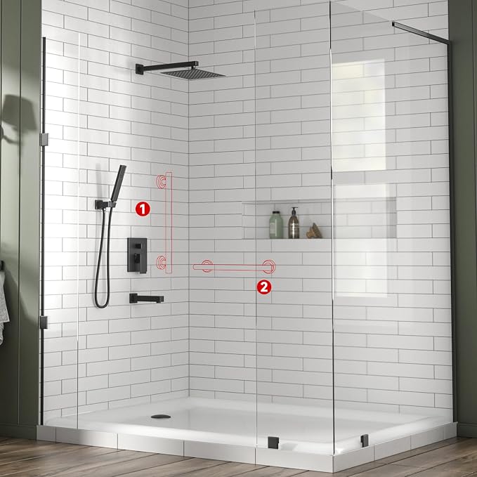 Lava Odoro Shower Grab Bar, Modern Stainless Steel Handicap Grab Bar for Bathtubs and Showers, Shower Safety Bar for Seniors Disabled, ADA-Compliant (Oil Rubbed Bronze, 24 Inch)