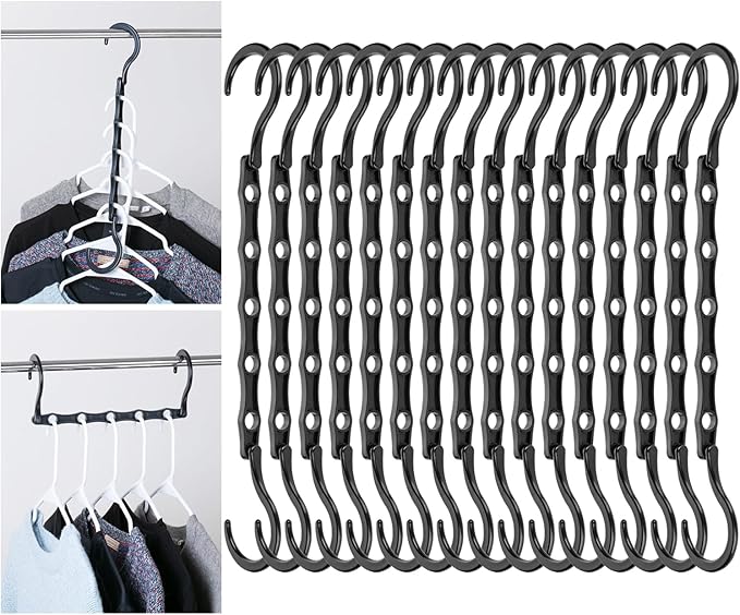 Mr. Pen- Space Saving Hangers, 16 pcs, 360° Rotating Hooks, Magic Cascading Hanger Organizer with 5 Enclosed Slots, Closet Organizers and Storage for Clothes, College Dorm Room Essentials
