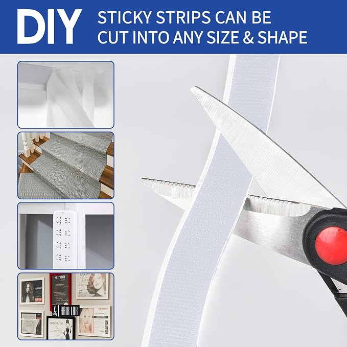 1 Inch x 82 Feet White Self Adhesive Hook and Loop Tape Sticky Back Roll, Nylon Heavy Duty Loop Strips with Adhesive, Multi-Function Hook Tape for Crafting & Wall Hanging - White