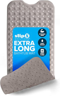 SlipX Solutions Power Grip Extra Long Bath Tub & Shower Mat 39x16, Wet Floor Non-Slip for Elderly & Kids Bathroom, 30% Longer Bathtub Mats, 200 Suction Cups, Drain Holes, Machine Wash, Tan
