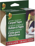 Duck Brand 286373 Indoor/Outdoor Carpet Tape, 1.41-Inch x 42 Feet White, Pack of 6.