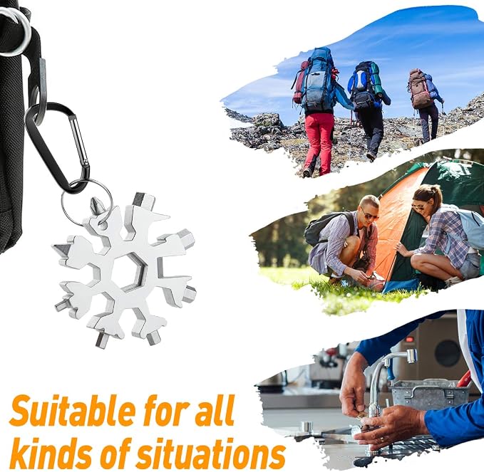Gifts for Men, 18-in-1 Snowflake Multi Tool, Anniversary Birthday Gift for Men Dad Husband Him Grandpa, Father Day Gift for Dad Who Have Everything, Camping Accessories Cool Gadgets Tools