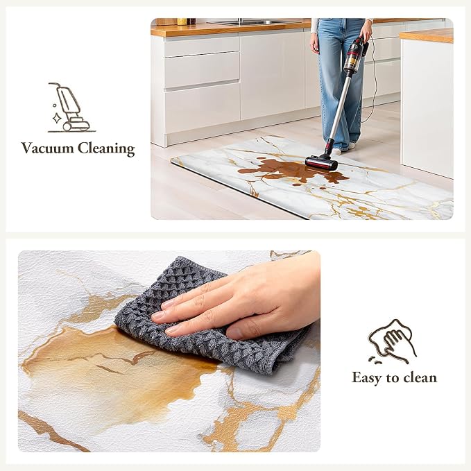 StepLively Kitchen Rugs and Mats, 2-Pack Low Profile Slip Resistant Kitchen Mats for Floor, in Front of Sink and Stove-17.3"*30"+17.3"*59"