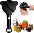 Multi-Functional 4-in-1 Jar Opener, Adjustable Stainless Steel Bottle Opener for Multi Size Jar Bottles with Ergonomic Non-Slip Handle Grip, Kitchen Helper for Seniors Weak Hands Arthritis
