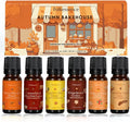 Folkulture Essential Oils for Home | Set of 6 (0.34 fl oz x 6) Fall Essential Oils for Diffuser | Pumpkin Spice, Vanilla & Fall Scents | Diffuser Oils & Fall Essentials for Women