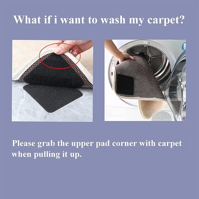 10pack Grippers for Hardwood Floors, Non Slip Carpet Tape to Keep Area Rugs in Place