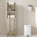 Hzuaneri Bathroom Storage Cabinet, Small Corner Floor Cabinet with Door and Shelves, Narrow Toilet Paper Holder, Bathroom Organizer with Adjustable Shelf, for Small Spaces, Rustic Greige BC38205GV1