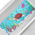 Baby Bath Tub Mat, 40 x 16 Inch Extra Large Non Slip Kids Cartoon Bathtub Shower Mats with Suction Cups & Drain Holes, Machine Washable for Bathroom, Undersea Sea Turtle