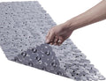 Webos Bath Shower Mat Non Slip: Extra Large Pebble Bathtub mat for Families, Anti Slip Shower Matt with Drain Holes Suction Cups Tub Mat - 16 X 40 Inch Grey