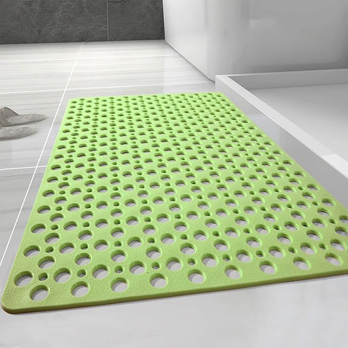 Casa and Beyond Shower Mat, Secure Shower Mats Easy to Clean, Showers Mat with Suction Cup, Washable Non-Slip Bathtub Mats for Inside Showers (Green,27.6 * 15 in)
