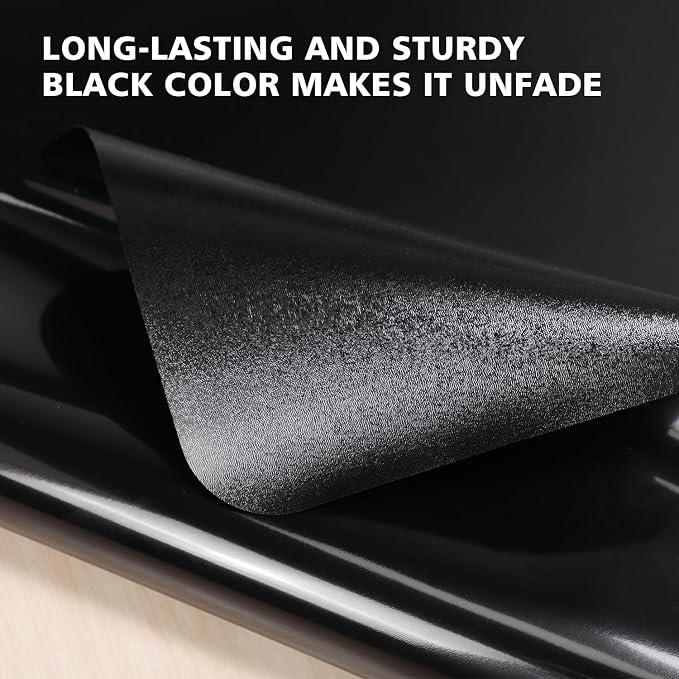 Vinyl Floor Mat for Home, Black Waterproof Area Mat for Under Dining Room Table, Sturdy Plastic Rug Protector for Kitchen, Living Room, Yard, Garage (4'×6')