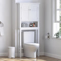 Spirich Over The Toilet Storage Cabinet, Bathroom Shelf Over Toilet, Space-Saving Over Toilet Bathroom Organizer, White