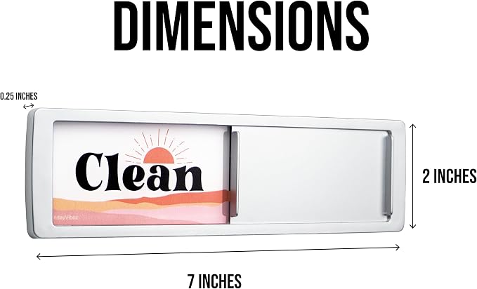 Dishwasher Magnet Clean Dirty Sign - Magnetic Signs That Say Clean/Dirty - Optional Sticker Adhesive for Non-Metal Stainless Steel Dish Washers - Boho Style