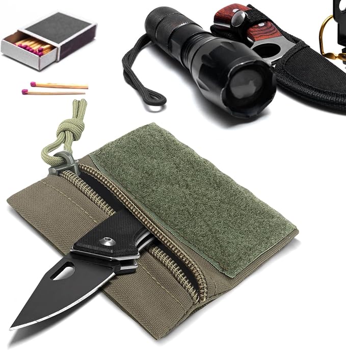Qavctw Tactical Admin Pouch Bag with Hook and Loop Tool Storage Bag Snack Pouch Candy Bag Hanging Pouches Backpack Accessory Pouch