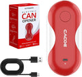 CACOE Automatic Smart Electric Can Opener with Auto Stop & USB-C Charging - Cordless Can Opener for Elderly and Arthritic Users for Seniors & Arthritis, Effortless One-Touch Open (red)