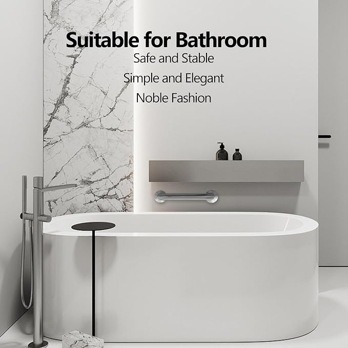 Shower Grab Bar, 2 Pack 32 Inch Brushed Nickel Bathroom Safety Bar, 1.25" Diameter 304 Stainless Steel Grab Bars for Bathtubs and Showers, Handicap Shower Grab Bar for Seniors Elderly