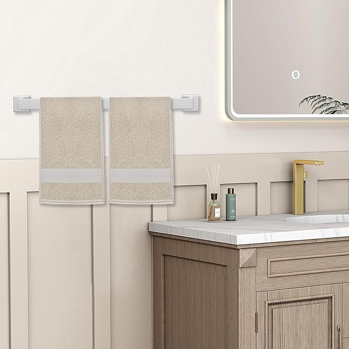 JOPOFI 5 Piece Bathroom Towel Bar Set - Thicken Stainless Steel Bath Towel Holder, 23.6 Inch Towel Racks for Bathroom Wall Mounted, Bathroom Hardware Accessories Set - Brushed Nickel