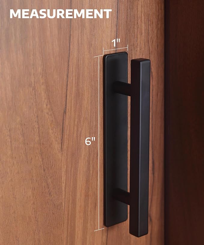 RVPEKUPE 2 Pack Self Adhesive Cabinet Handles Matte Black No Drill Drawer Pulls Stick On Handle for Cabinets Closets Sliding Shower Doors, 6" Overall Length