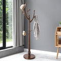 Bekrvio Coat Rack Freestanding Coat Tree with Sturdy Round Base, Unique Coat Hanger Stand, Heavy Duty Standing Coat Rack Clothes Stand for Winter Jacket, Hat, Entryway/Hallway/Bedroom, Walnut