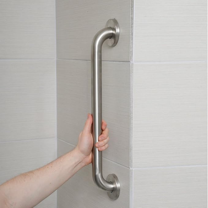 Amazon Basics Bathroom Handicap Safety Grab Bar, 42 Inch Length, 1.25 Inch Diameter, 500LBs Capacity, ADA Compliant, Stainless Steel
