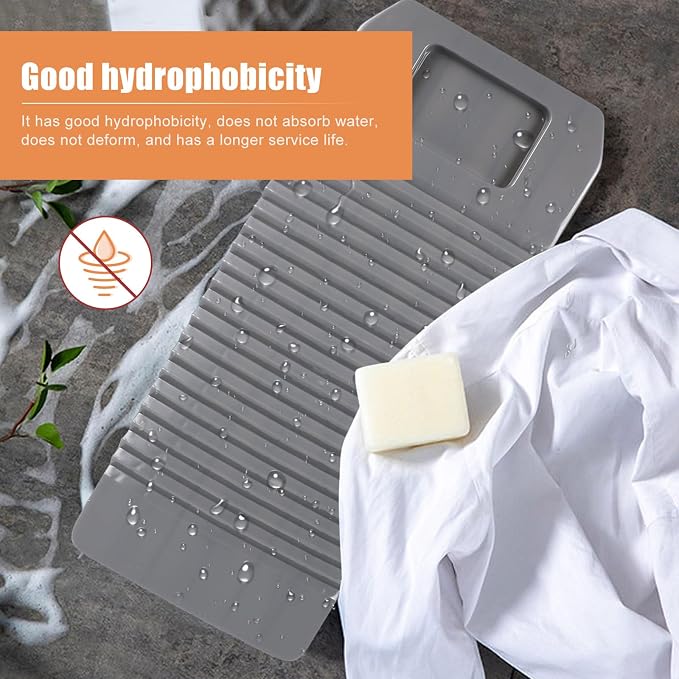 PRETYZOOM Plastic Washboard 18 Inch Household Laundry Helper with Wavy Surface for Gentle Clothes Cleaning and Easy Hand Washing Portable and Laundry Tool