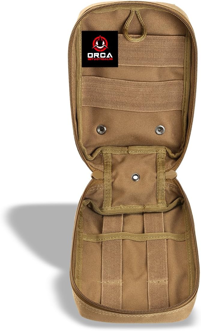 Orca Tactical First Aid Molle Pouch - Heavy Duty IFAK Pouch - Empty Medical Pouch Ideal for Military Use EMTs Law Enforcement Camping and Hiking - Med Pouch for Optimal Organization