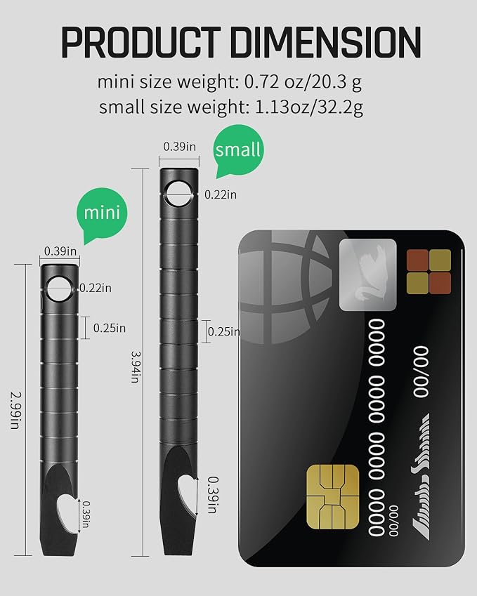 TISUR Keychain Pry Bar, Titanium Mini EDC Prybar Multitool with Bottle Opener, Pocket Small Keychain Tools for Every Day Carry(Black-Mini)