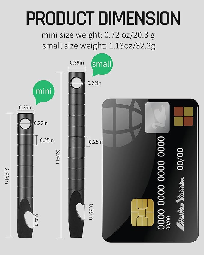 TISUR Titanium EDC Pry Bar, Keychain Prybar Multitool With Bottle Opener, 6 in 1 Portable Pocket Mini Crowbar Tool (Black)
