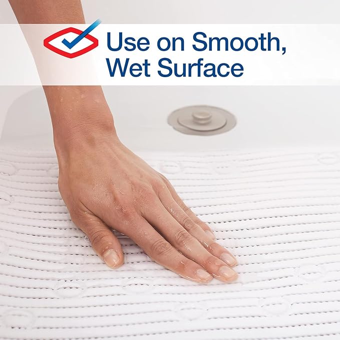 Duck Brand Clorox Cushioned Shower Mat, Non Slip Bathtub Mat with Suction Cups, 17 Inches x 36 Inches, White, 2 Pack
