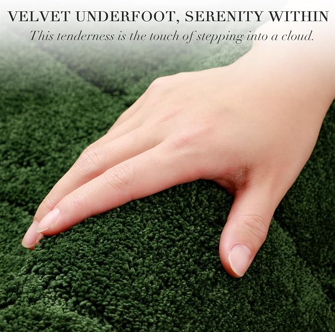 BSICPRO Large Bathroom Rugs, 24X36 Inches Bath Mats Non Slip, Soft Absorbent Microfiber Bath Rugs, Quick Dry Bathroom for Shower Floor, Machine Washable (Forest Green)