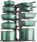ORDORA Pots and Pans Organizer under Cabinet 23.62" Height, 10-Tier Kitchen Cabinet Organizers and Storage, Heavy Duty Pots and Pan Storage Rack Organizer inside Cabinet, Adjustable Pot Rack