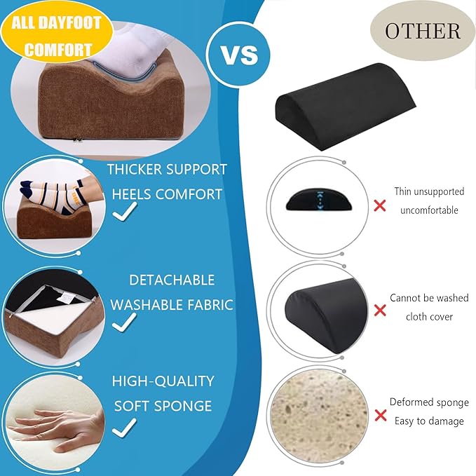 Foot Rest for Under Desk at Work,At Work Soft Ergonomic Footrest,Support Foot Pillow,Heel Chair,Leg Elevation Pillow,(Brown)