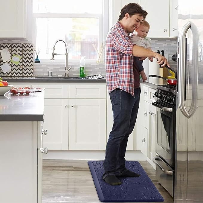 KMAT Kitchen Mat Cushioned Anti-Fatigue Floor Mat Waterproof Non-Slip Standing Mat Ergonomic Comfort Floor Mat Rug for Home,Office,Sink,Laundry,Desk 30"(L) x 20"(W),Blue