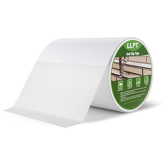 LLPT Grip Tape 6" x 16.5 Ft Clear Heavy Duty Anti Slip Tape for House Stairs Ladders Waterproof Indoor Non Slip Traction Strips for Bathroom Floor Steps Staircase Tread (ASC650PEVA)
