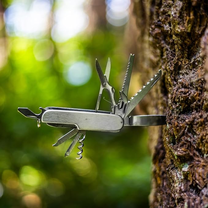 Stainless Steel Multi-tool Utility EDC Pocket Knife with Carry Pouch