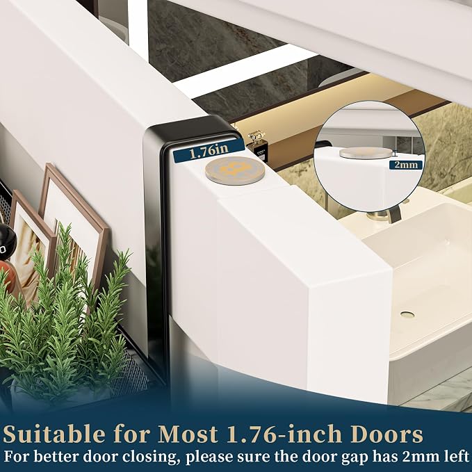 Consumest Over The Door Hooks Organizer - 2 Tier Over Door Hanger with 16 Hooks & 2 Baskets for Hanging Coat, Clothing, Towel, Back Storage for Bathroom, Closet, College Dorm, Black