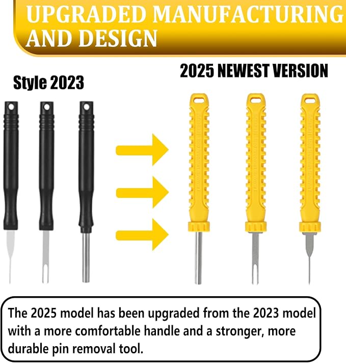 41 Pcs Terminal Pin Removal Tools with Blow-Molded Case - Electrical Pin Removal Tools Automotive Depinning Tool Kit for Automotive & Household Devices Most Connector, Yellow