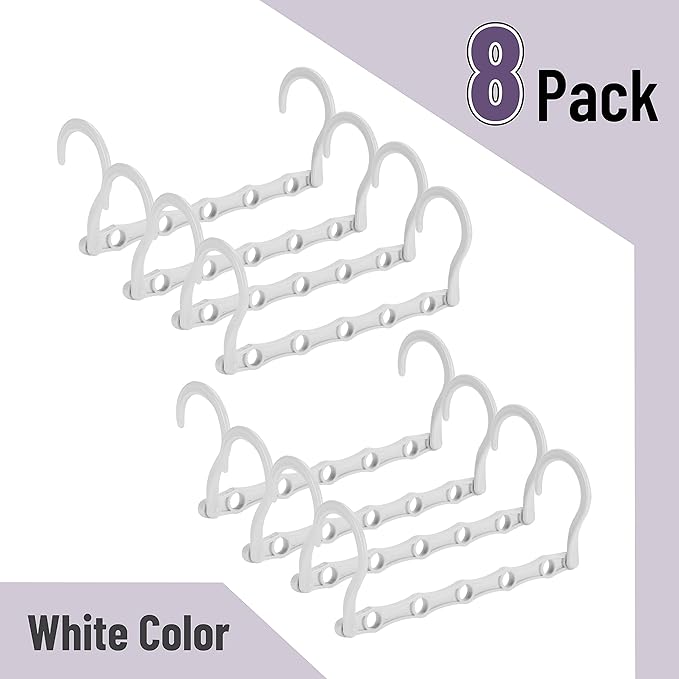 Mr. Pen- Space Saving Hangers, 8 pcs, 360° Rotating Hooks, Magic Cascading Hanger Organizer with 5 Enclosed Slots, Closet Organizers and Storage for Clothes, College Dorm Room Essentials