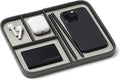 Nordik Leather Valet Tray - Sahara Gray - 9.5 x 7.9 Inch Medium Vegan Leather Tray - Stylish Nightstand Organizer for Men - Modern Bedside Caddy - EDC Catchall for Key Watch Wallet Jewellery