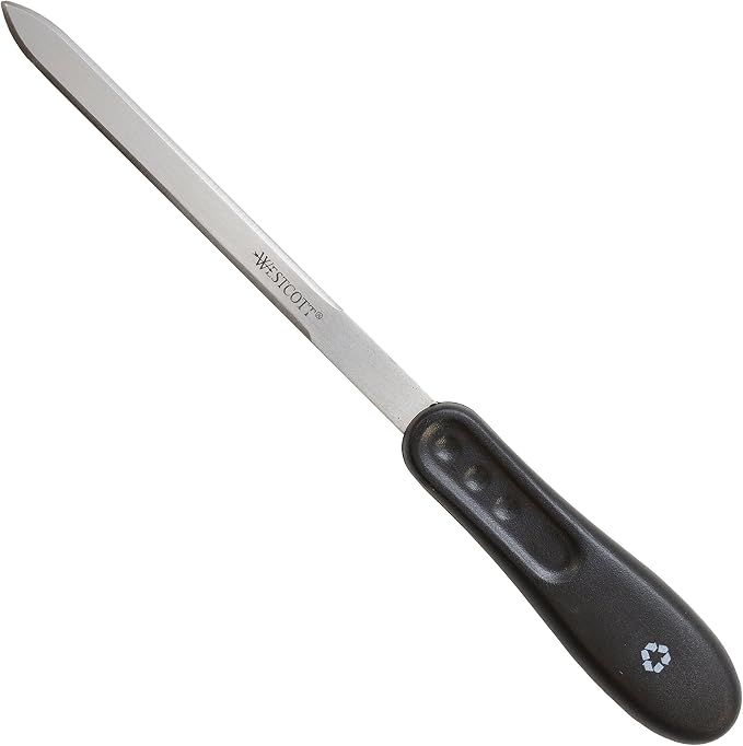 Westcott KleenEarth Recycled Letter Opener, 9-Inch (14821), Black