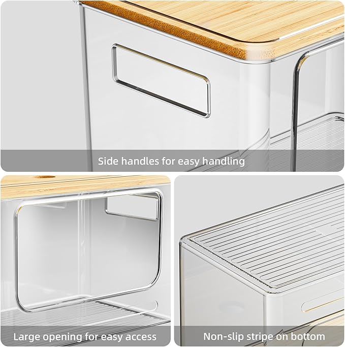 SUBEKYU Under Sink Organizer,Plastic Trash Bag Holder Dispenser,Stackable Pantry Laundry Room Home Organization,Potatoes Onions Storage Container for Kitchen,Set of 2 for 13/30/33 Gallon Bags