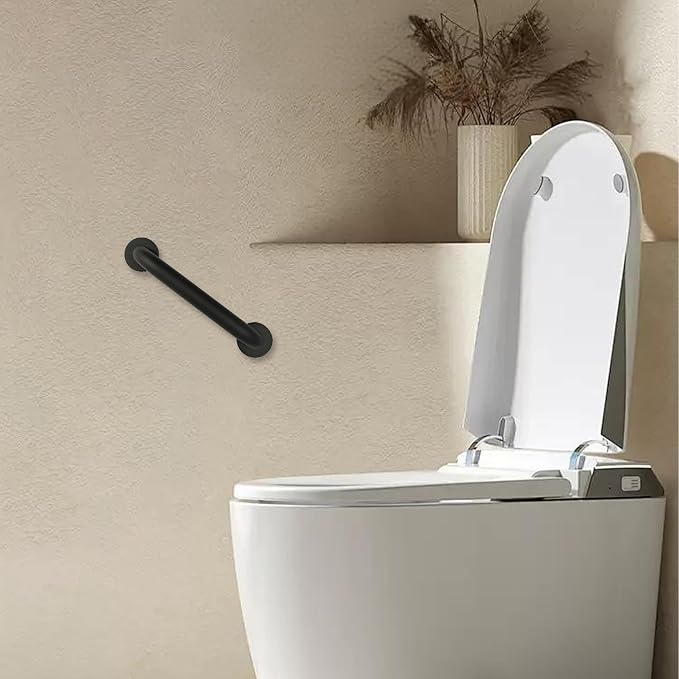 Shower Grab Bar, 2 Pack 24 Inch Black Bathroom Grab Bar, 1.25" Diameter Stainless Steel Grab Bars for Bathtubs and Showers, Handicap Shower Grab Bar for Seniors Elderly