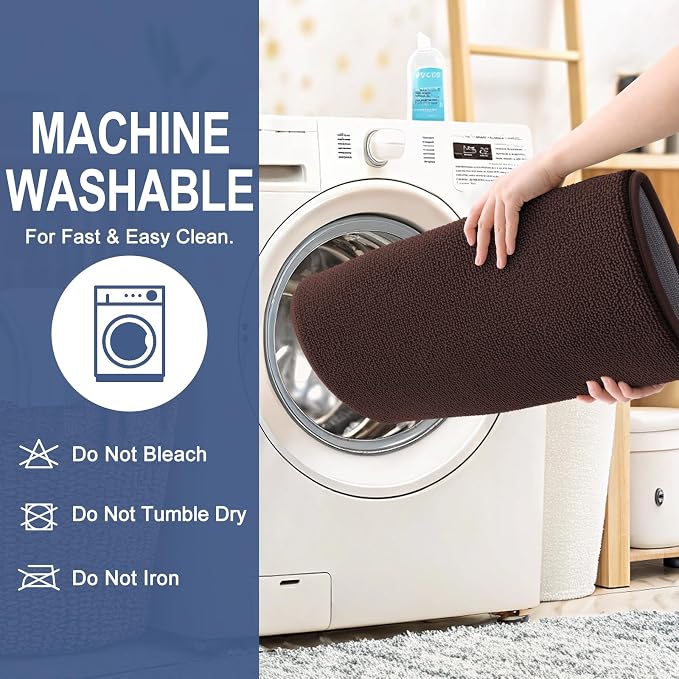 OLANLY Thick Memory Foam Bath Mat Rug 30x18, Extra Soft Absorbent Bathroom Rug, Quick Dry Bath Mats, Non-Slip, Machine Washable Carpet for Bathroom, Tub and Shower, Home Decor Accessories, Brown