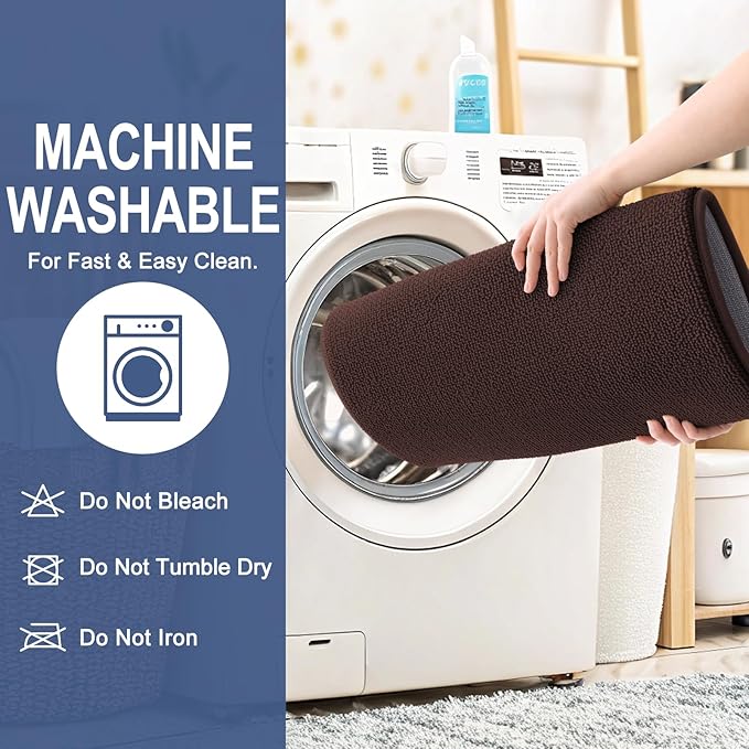 OLANLY Thick Memory Foam Bathroom Runner Rugs 47x24, Extra Soft Absorbent Long Bath Rug, Quick Dry Bath Mats, Non-Slip, Machine Washable Mat for Bathroom, Tub and Shower, Home Decor Accessories, Brown