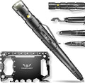 Tactical Pen – Self Defense Survival EDC Pen with LED Flashlight, Glass Breaker & Bottle Opener – Military Multitool Pen for Men & Women – Veteran-Owned TakeFlight – 2 Ink Refills + Extra Battery