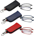 Folding Reading Glasses for Men Women, Keychain Compact Readers Blue Light Portable Pocket Eyeglasses