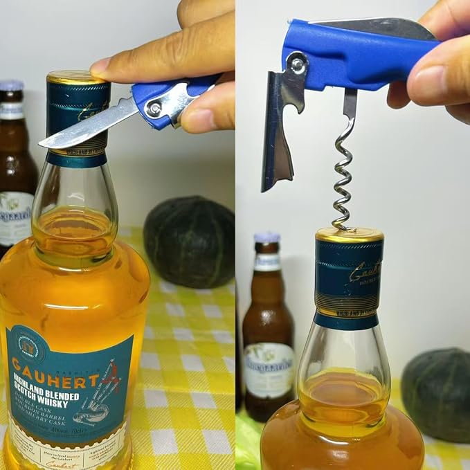 7-in-1 Multi-Function Bottle Opener, Kitchen Can Opener with Corkscrew, Jar Opener Bottle Opener and Can Opener for Weak hands, Seniors with Arthritis and Anyone with Low Strength