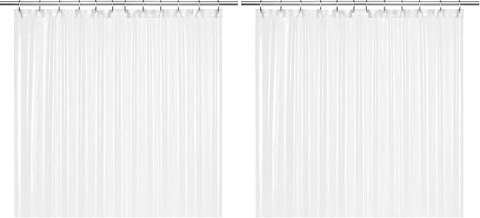 LiBa Bathroom Shower Curtain with 12 Shower Rings- Waterproof Plastic Shower Curtain Premium PEVA Non-Toxic with Rust Proof Grommets Frosted 10G Heavy Duty Bathroom Accessories 72x72 (Pack of 2)