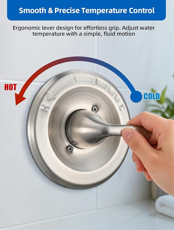 RP48717 Shower Handle Kit Replacement for Delta 13 14 1300 1400 Series, Shower Knob Replacement, Brushed Nickel Lever