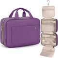 BAGSMART Toiletry Bag Travel Bag with Hanging Hook, Water-resistant Makeup Cosmetic Bag Travel Organizer for Accessories, Shampoo, Full Sized Container, Toiletries (Purple, Medium)